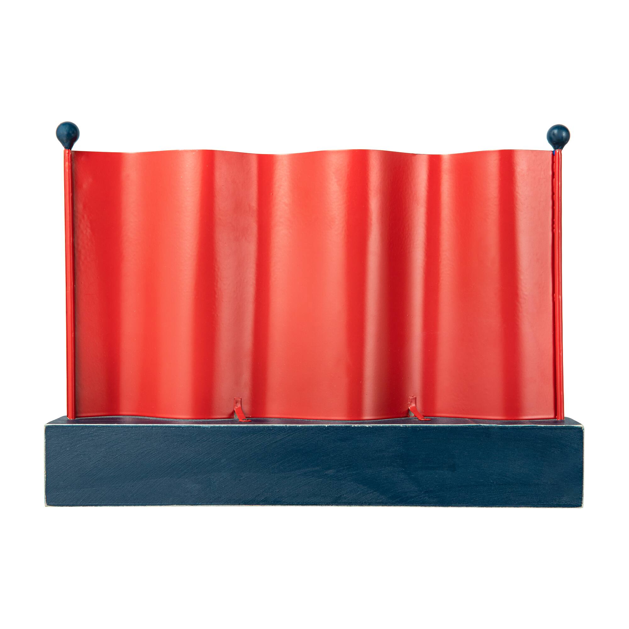 Glitzhome® 14" Metal Patriotic America flag with Wooden Base Table Décor